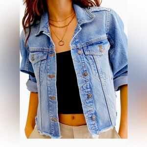 Free People Indira Crop Denim Jacket